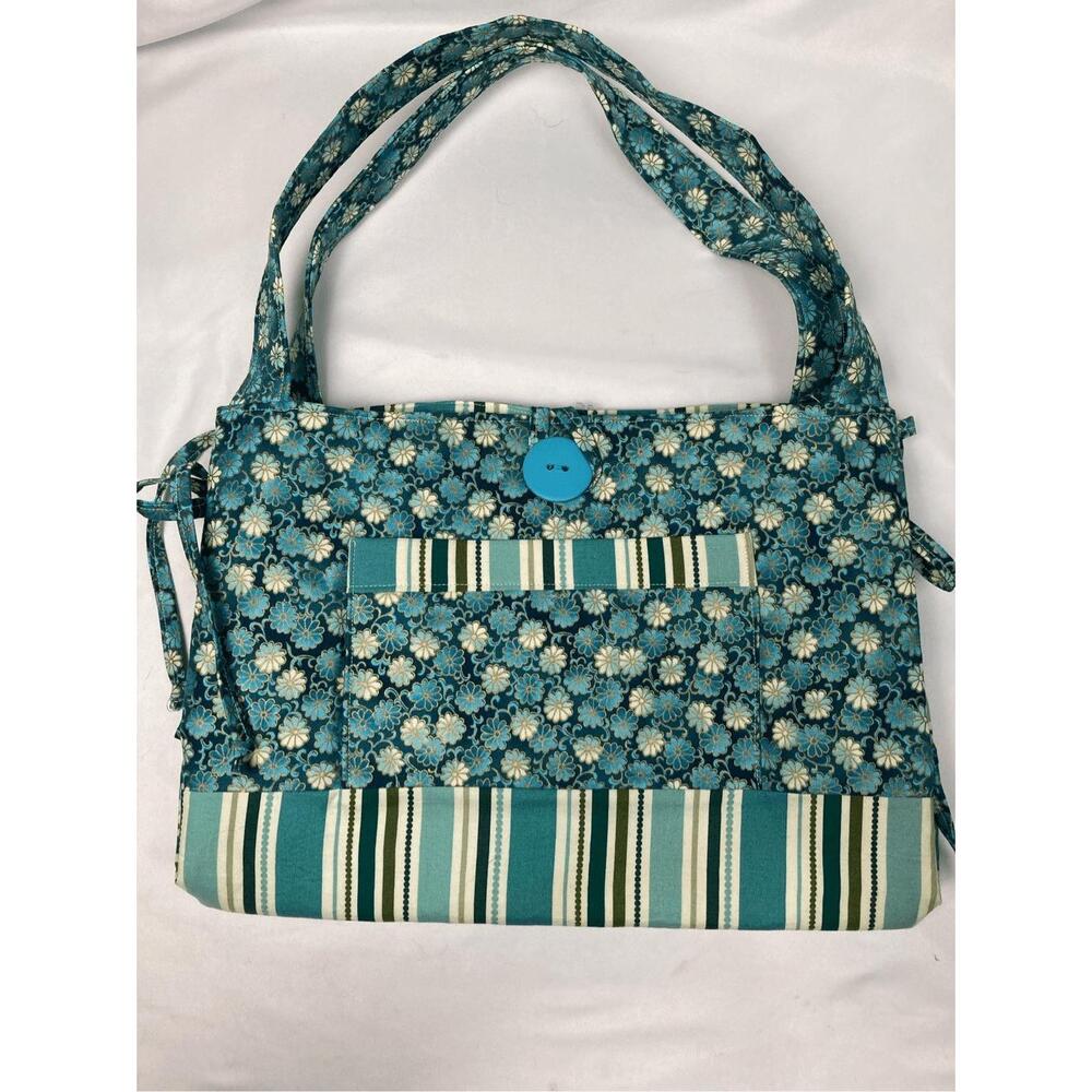 Handmade Green‎ Teal Fabric Purse